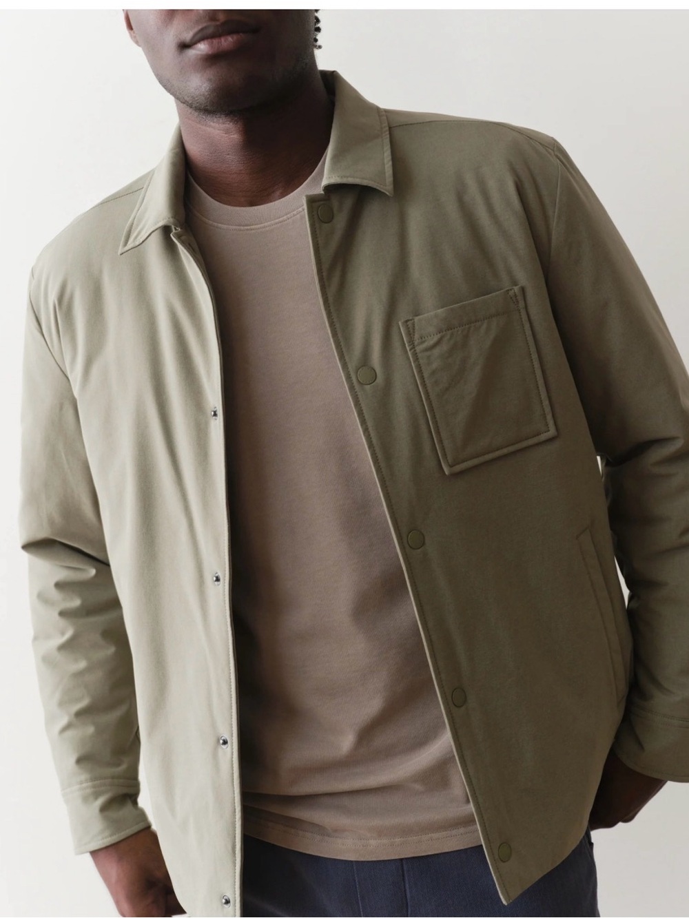 Men’s M Marine Layer Traveler Insulated Overshirt jacket Olive Green $158